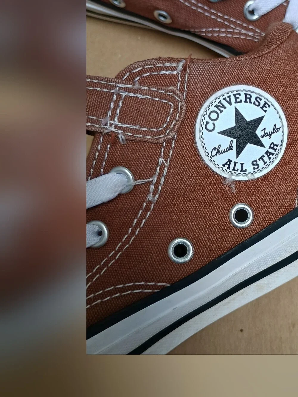 Converse All Star Kids Brown High-Top Sneakers Sz 1 Hook Loop